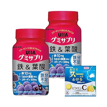 Amazon | UHA味覚糖 グミサプリ 鉄&葉酸 30日分(60粒) アサイー